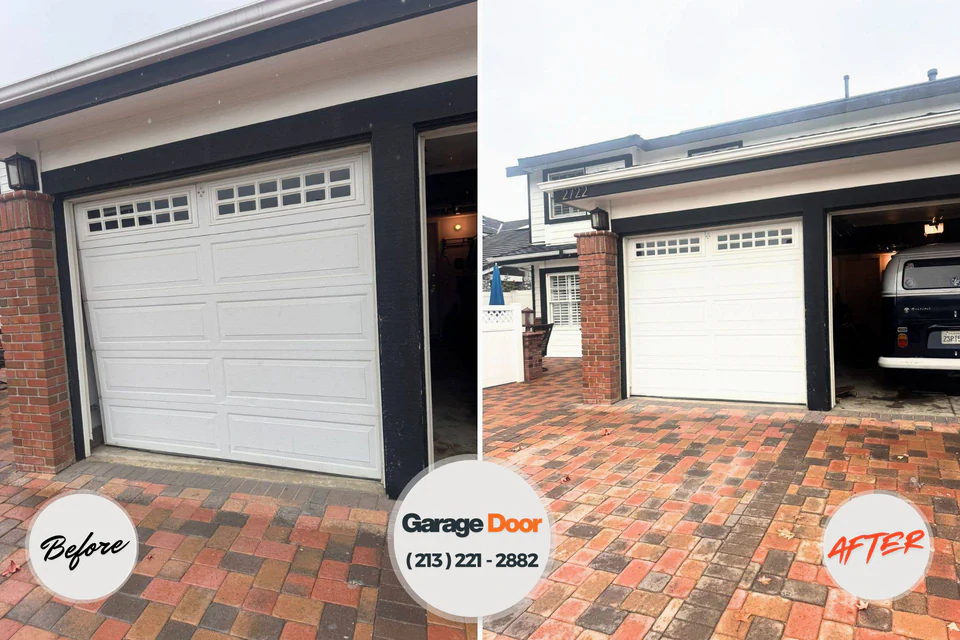 Before and after: garage door repair Kronenwetter, WI